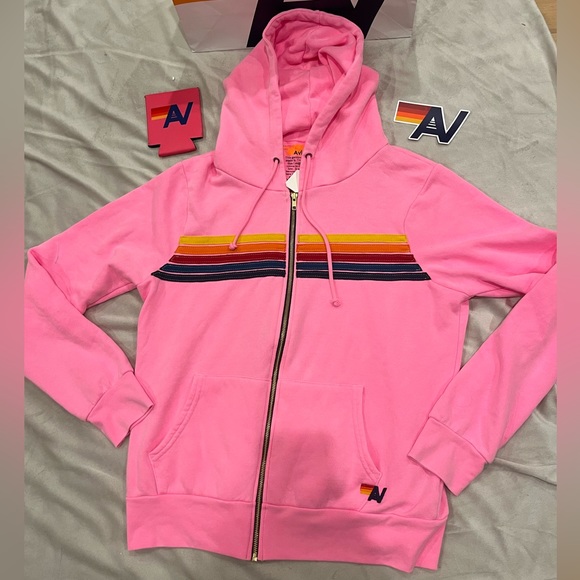 Aviator Nation Tops Nwt Aviator Nation Unisex 5 Stripe Hoodie Size